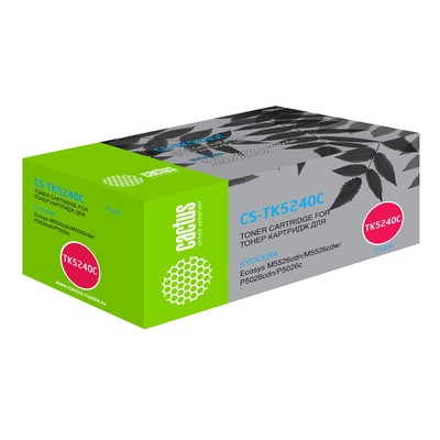 Картридж Cactus CS-TK5240C TK5240C, для Kyocera M5526cdn/M5526cdw/P5026cdn, 3000 страниц, голубой