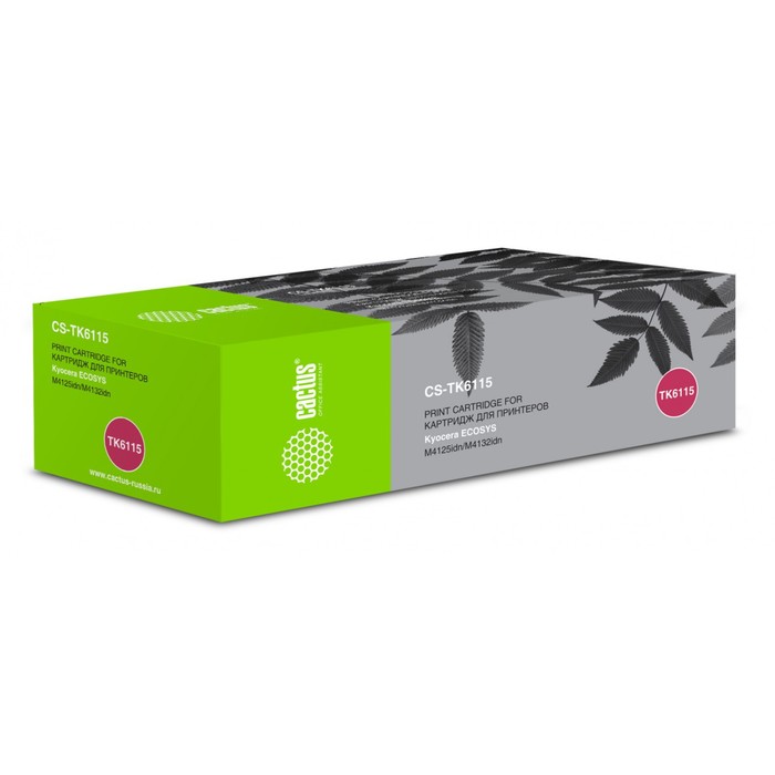 Картридж Cactus CS-TK6115 TK-6115, для Kyocera Ecosys M4125idn/M4132idn, 15000 страниц, цвет чёрный