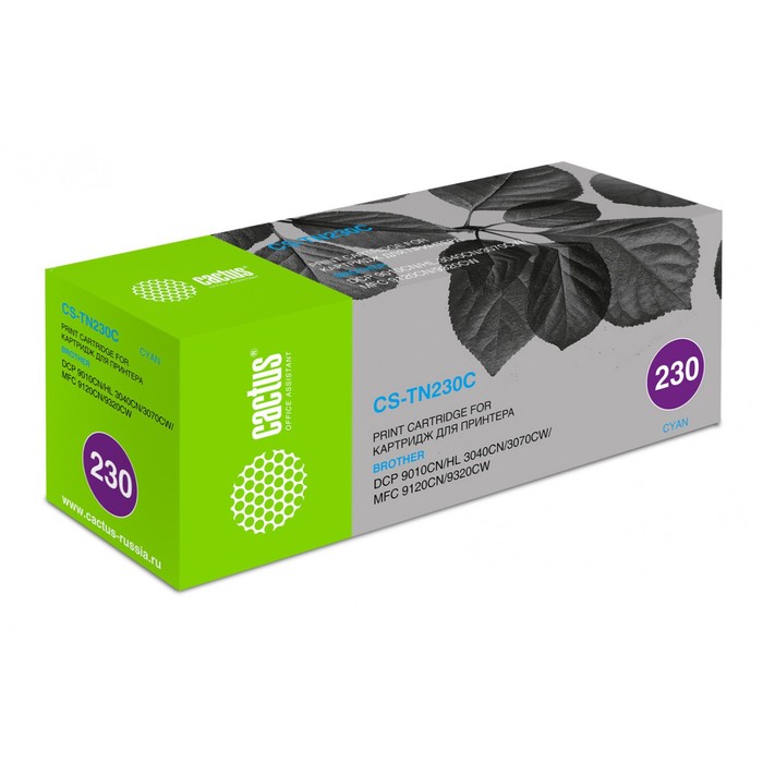 Картридж Cactus CS-TN230C TN-230C, для Brother HL-3040/3070/DCP-9010, 1400 страниц, цвет голубой