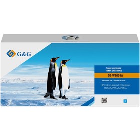 Картридж G&G GG-W2001A, для HP Color LaserJet Enterprise M751dn, 6000 страниц, цвет голубой