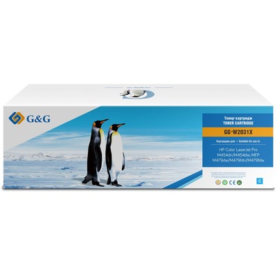 Картридж G&G GG-W2031×415X, для HP LJ M454/MFP M479, 6000 страниц, цвет голубой