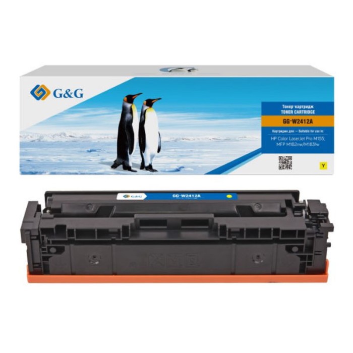 Картридж G&G GG-W2412A, для HP Color LaserJet Pro M155;MFP M182nw/M183fw, 850 страниц, цвет жёлтый