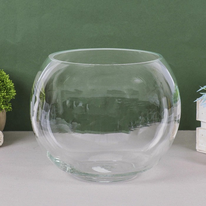 Ваза «Шаровая», 5 л, d=14 см, 22×19 см, стекло, прозрачная - Фото 1