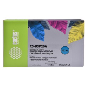 Картридж струйный Cactus CS-B3P20A №727, для HP DJ T920/T1500/T2530, 130 мл, цвет пурпурный