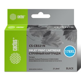 Картридж Cactus CS-CB321N(CS-CB321, для HP PS B8553/C5383/C6383, 21,6 мл, цвет чёрный 9394178