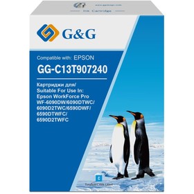 Картридж G&G GG-C13T907240, для Epson WF-6090DW/6090DTWC/6090D2TWC/6590DWF, 120 мл, цвет голубой 9394389