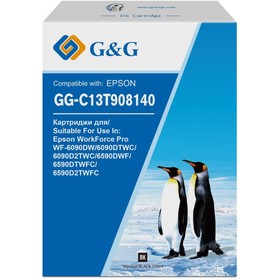 Картридж G&G GG-C13T908140, для Epson WF-6090DW/6090DTWC/6090D2TWC/6590DWF, 130 мл, цвет чёрный