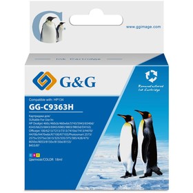 Картридж G&G GG-C9363H, для HP DJ 460series/5740/5743/5793/5940/5943, 18 мл, многоцветный