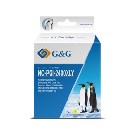 Картридж G&G NC-PGI-2400XLY PGI-2400XLY, для Canon iB4040/МВ5040/МВ5340, 20,4 мл, цвет жёлтый