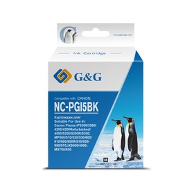 Картридж G&G NC-PGI5BK, для Canon Pixma MP470/MP500/MP520/MP530/MP600/MP800, 23,6 мл, цвет чёрный