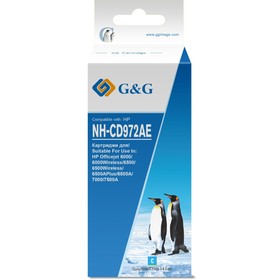 Картридж G&G NH-CD972AE, для HP OJ 6000/6000Wireless/6500/6500Wireless, 14,6 мл, цвет голубой