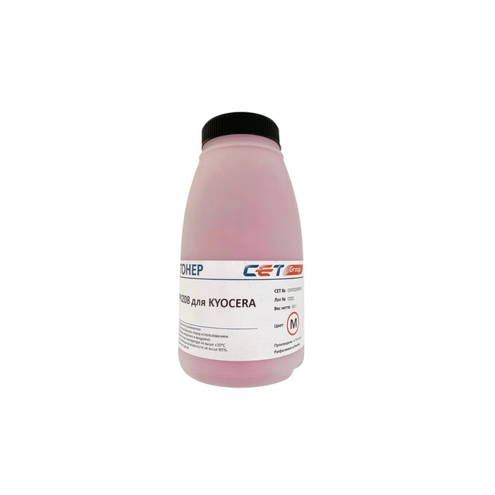Тонер Cet PK208 OSP0208M-50, для Kyocera M5521cdn/M5526cdw/P5021cdn, бутылка 50гр, пурпурный - Фото 1