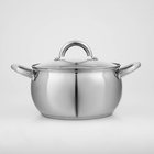 Кастрюля Доляна «Гиперион», 3.5 л, d=20 см, с крышкой, капсульное дно, нержавеющая сталь, индукция - Фото 2