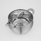 Кастрюля Доляна «Гиперион», 3.5 л, d=20 см, с крышкой, капсульное дно, нержавеющая сталь, индукция - Фото 3