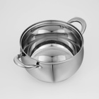 Кастрюля Доляна «Гиперион», 3.5 л, d=20 см, с крышкой, капсульное дно, нержавеющая сталь, индукция - Фото 4