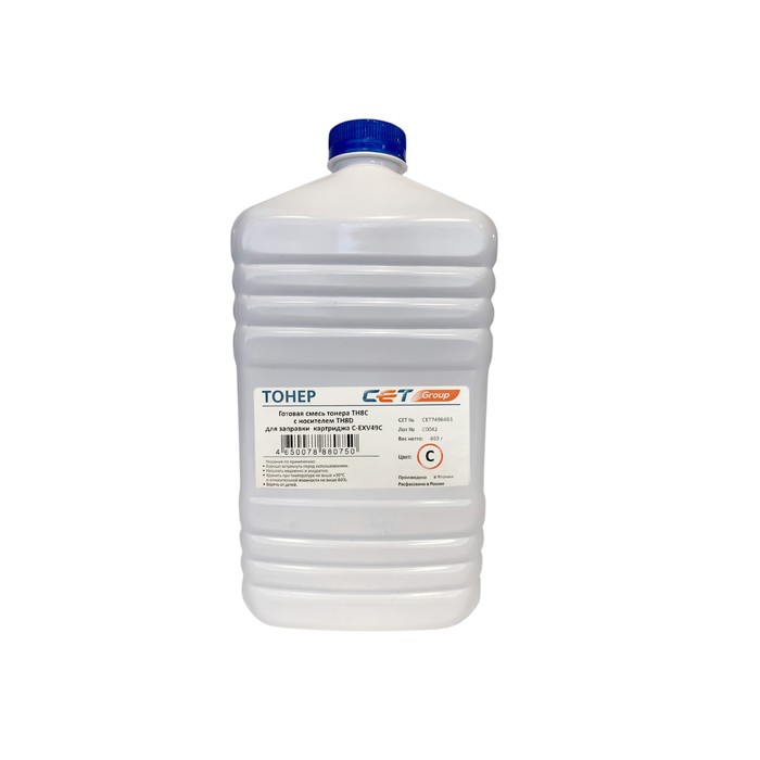 Тонер Cet TF8C/TF8D (CET7496-463), девелопер для Canon C3325i/3330i/3320, бутылка 463 г, голубой - Фото 1