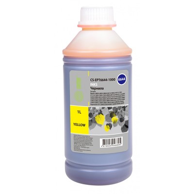 Чернила Cactus CS-EPT6644-1000 (T6644), для Epson L100/L110/L120/L132/L200, 1000 мл, жёлтые