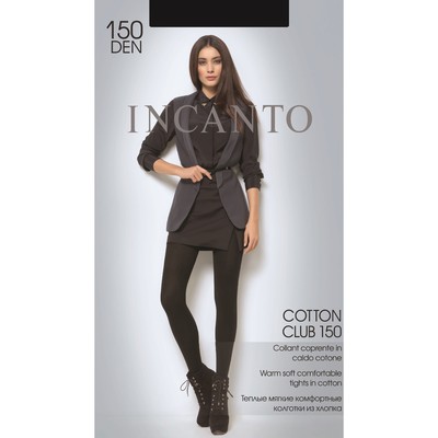 Колготки женские INCANTO Cotton Club 150 den, цвет чёрный (nero), размер 3
