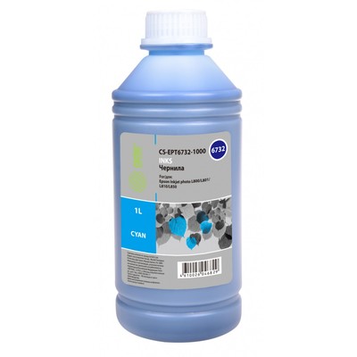 Чернила Cactus CS-EPT6732-1000 T6732, голубые, 1000 мл, для Epson L800/L810/L850/L1800