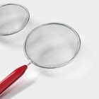 Сито для просеивания Доляна, набор 3 шт., d=8 см, d=10 см, d=11.7 см, красный - Фото 4
