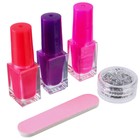 Маникюрный набор, 3 лака, пилочка, блестки, наклейки "Блум", WINX - фото 24339148