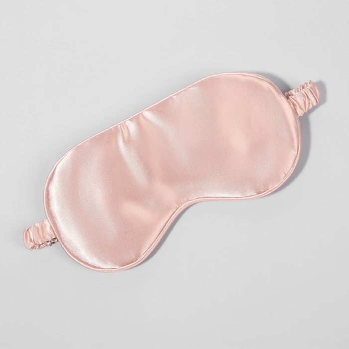 Маска для сна «ШЁЛК», 20 × 10,5 см, резинка одинарная, цвет розовый - фото 1911837285