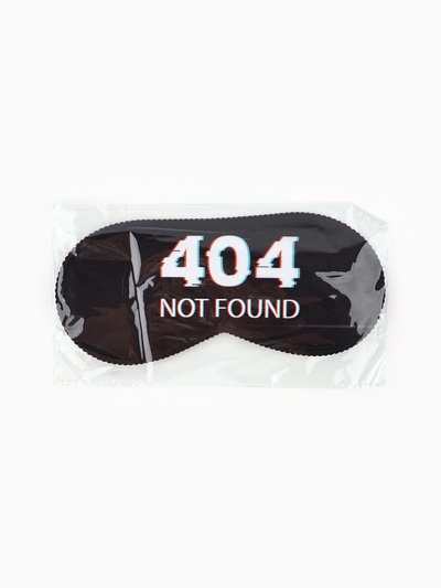 Маска для сна Not found, 19.3×9.5 см, чёрная