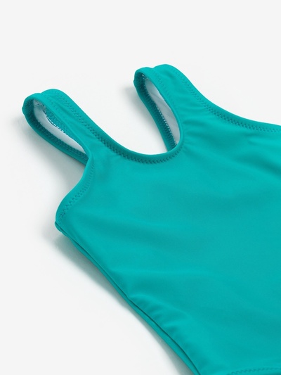 Купальник для девочки слитный MINAKU: Swim Collection, зелёный, рост 128-134 см