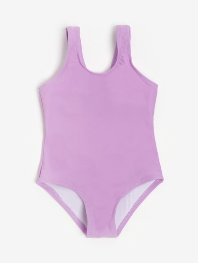 Купальник для девочки слитный MINAKU: Swim Collection, сиреневый, рост 122-128 см