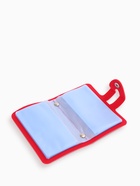 Визитница на кнопке, 24 карты, однотонная, красная - Фото 3