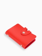 Визитница на кнопке, 24 карты, однотонная, красная - Фото 7