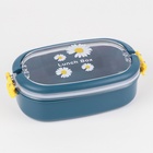 Ланч-бокс в школу, контейнер для еды, 850 мл, с приборами, 22.5×12.5×7 см, пластик, синий - Фото 5