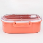 Ланч-бокс в школу, контейнер для еды «Эйлайт», 640 мл, с ложкой, 18.5×14×6.3 см, пластик, розовый - Фото 4