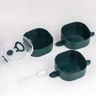 Ланч - бокс с отделениями, контейнер для еды «Антрима», 2.1 л, с ложкой, 3 уровня, 17×15 см, пластик, зелёный - Фото 6