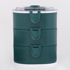 Ланч - бокс с отделениями, контейнер для еды «Антрима», 2.1 л, с ложкой, 3 уровня, 17×15 см, пластик, зелёный - Фото 3