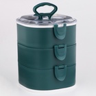 Ланч - бокс с отделениями, контейнер для еды «Антрима», 2.1 л, с ложкой, 3 уровня, 17×15 см, пластик, зелёный - Фото 4