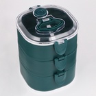 Ланч - бокс с отделениями, контейнер для еды «Антрима», 2.1 л, с ложкой, 3 уровня, 17×15 см, пластик, зелёный - Фото 5