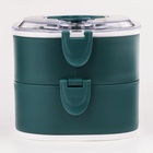 Ланч - бокс с отделениями, контейнер для еды «Антрима», 1.85 л, с ложкой, 2 уровня, 17×15 см, пластик, зелёный - Фото 3