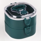 Ланч - бокс с отделениями, контейнер для еды «Антрима», 1.85 л, с ложкой, 2 уровня, 17×15 см, пластик, зелёный - Фото 5