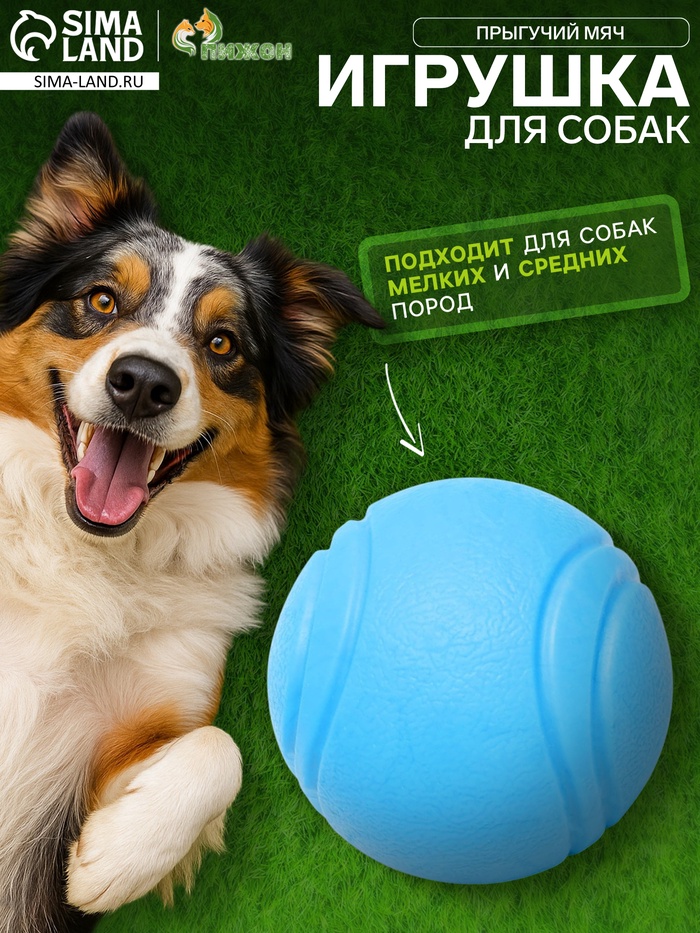 Игрушка цельнолитая «Прыгучий мяч», TPR, 5 см, синяя - Фото 1