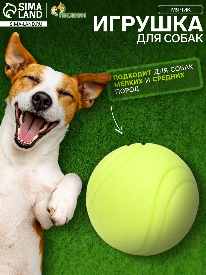 Мячик цельнолитой прыгучий, TPR, 6 см, жёлтый - Фото 1