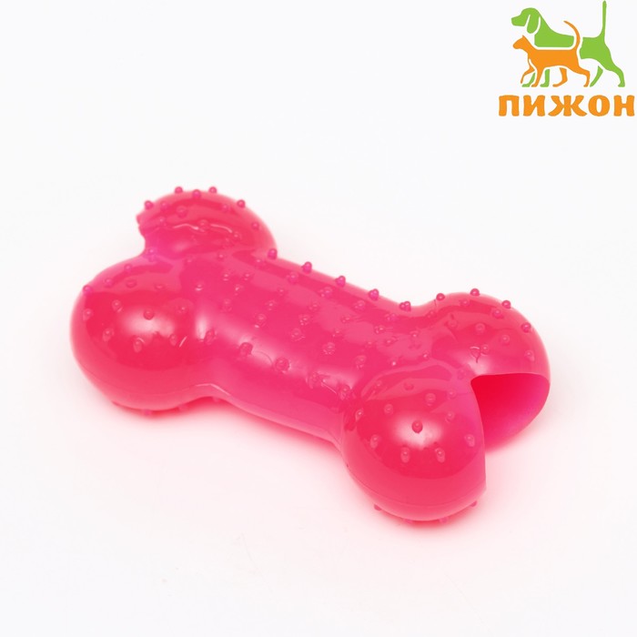 Игрушка жевательная суперпрочная "Кость малая", 8,5 см, розовая - Фото 1