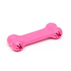 Игрушка жевательная "Вкусная кость" с отверстиями для лакомств, TPR, 11 см, розовая - Фото 2