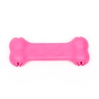 Игрушка жевательная "Вкусная кость" с отверстиями для лакомств, TPR, 11 см, розовая - Фото 3