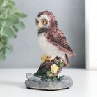 Сувенир полистоун "Лесной филин у цветов" 4,3х5,5х8,5 см - фото 21901946