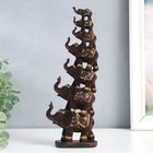 Сувенир полистоун "Семь слонов в пирамиде" коричневый 5,3х10х29 см - фото 10103660