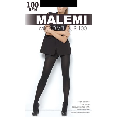Колготки женские MALEMI Micro Velour 100 den, цвет чёрный (nero), размер 4