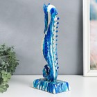 Сувенир полистоун "Морской конёк" разводы краски, голубой 10х15,5х37,2 см - Фото 3