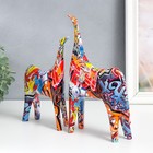 Сувенир полистоун "Кони" граффити набор 2 шт 14х5х21,5; 6х16,3х26,5 см - фото 21901985