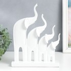 Сувенир полистоун "Четыре слона" белый 7х24х32 см - фото 21902075